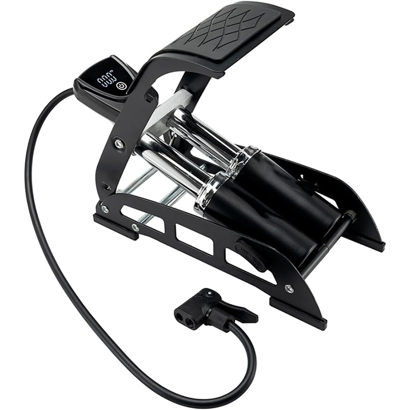 Cyklistická vzduchová pumpa, nožní pumpa s inteligentním tlakoměrem 160PSI, přenosná vzduchová pumpa