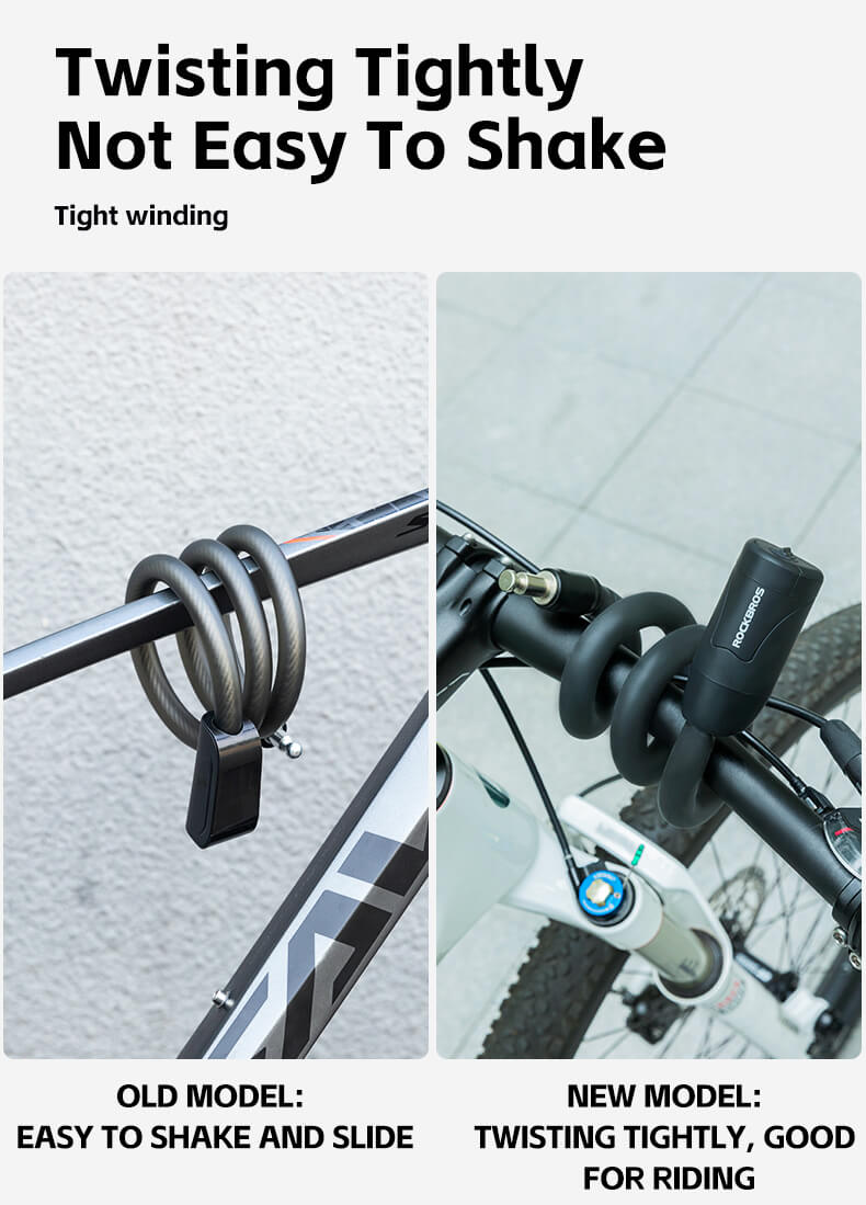 Bike Lock Cable Memory Anti Theft Bicycle Cable Lock Self Coiling Cable Lock with 2 Keys 