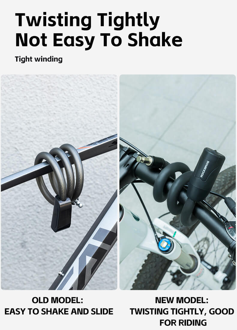 Bike Lock Cable Memory Anti Serq Bicycle Cable Lock Self Coiling Cable Lock b'2 Ċwievet