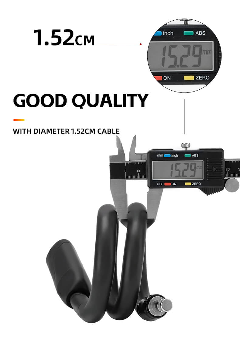 Bike Lock Cable Memory Anti Theft Bicycle Cable Lock Self Coiling Cable Lock with 2 Keys - Bike Lock - 4