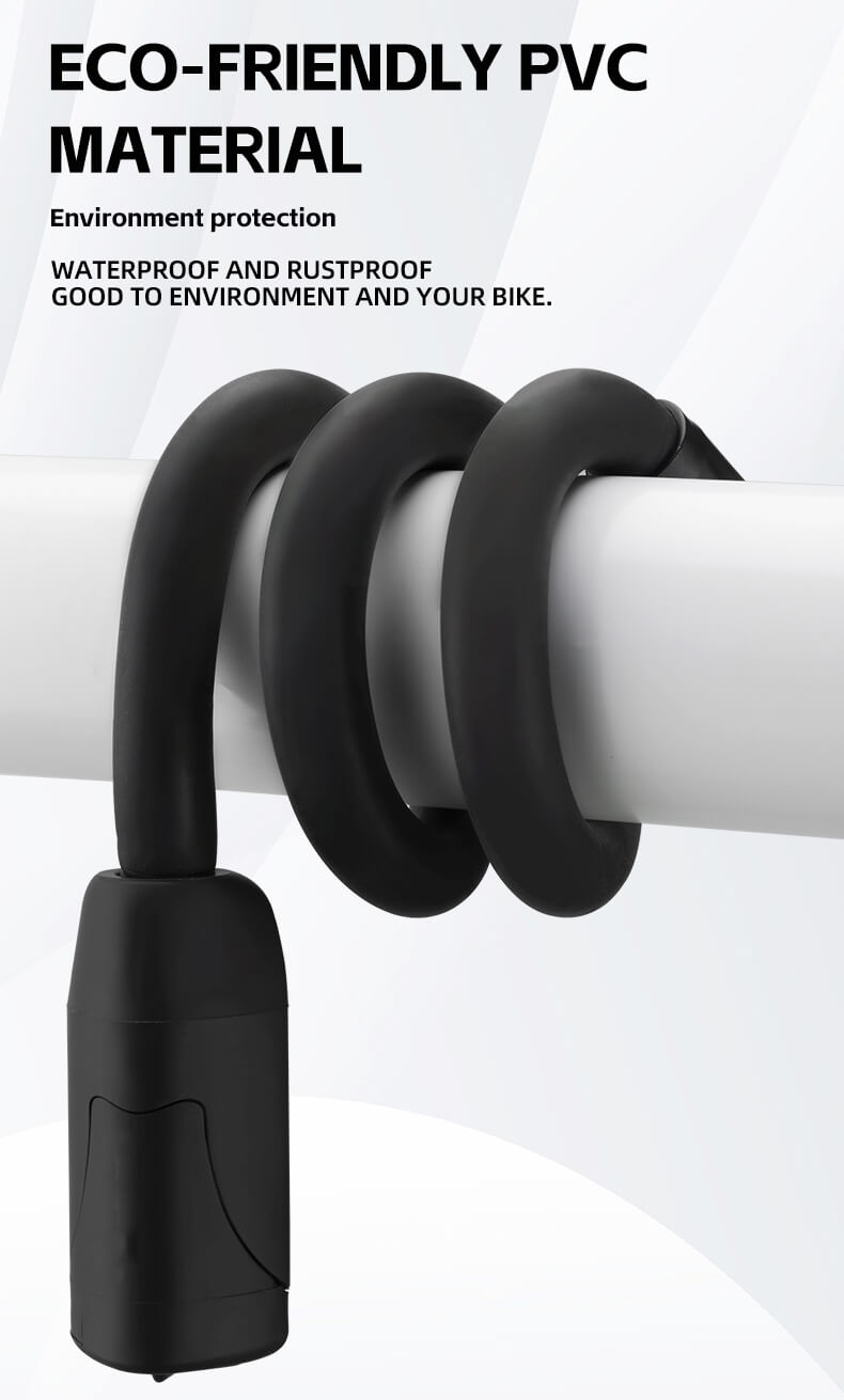 Bike Lock Cable Memory Anti Theft Bicycle Cable Lock Self Coiling Cable Lock with 2 Keys - Bike Lock - 3