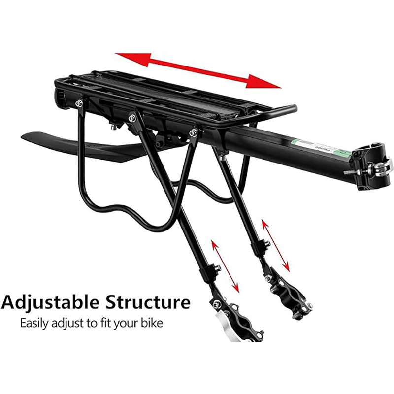 Igwe igwe kwụ otu ebe 110-165 lbs Ike Universal Bike Carrier Rack nwere mwepụta ọsọ ọsọ Fender