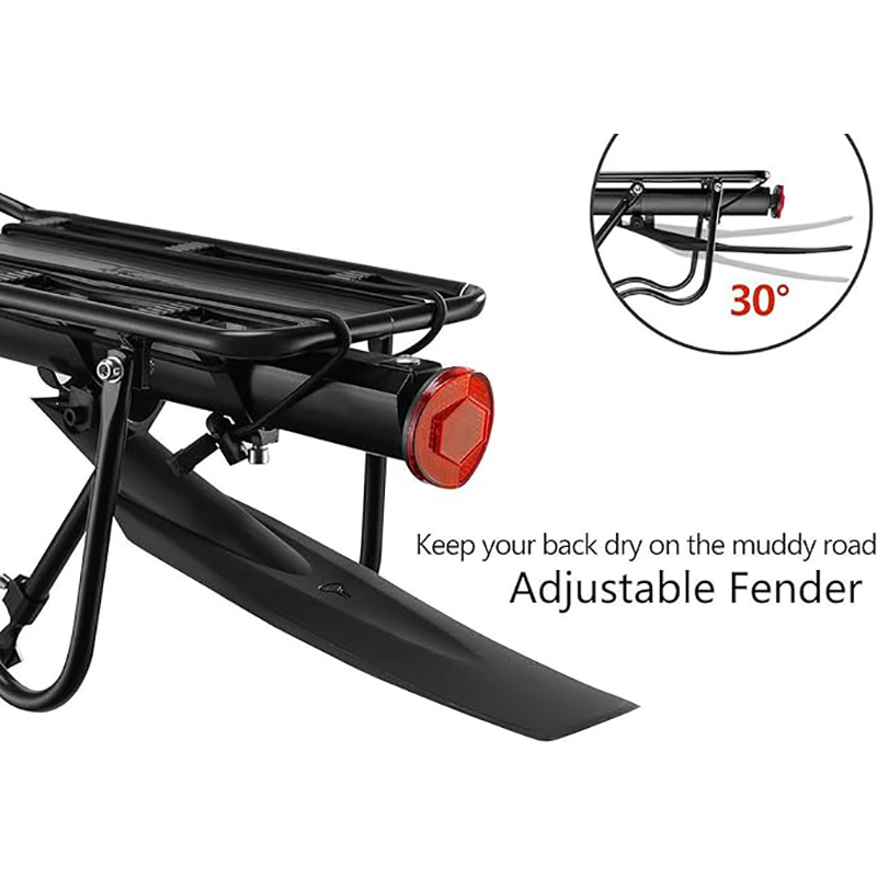 Igwe igwe kwụ otu ebe 110-165 lbs Ike Universal Bike Carrier Rack nwere mwepụta ọsọ ọsọ Fender