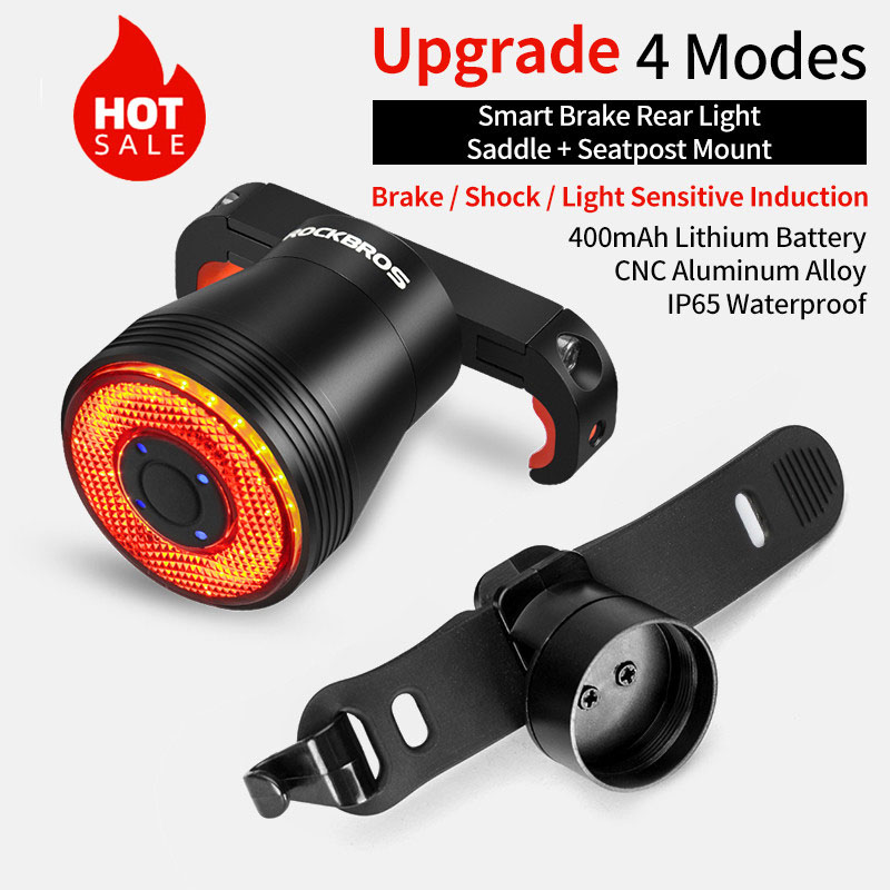 Bike Tail Light Smart Brake Sensing Bicycle Rear Light IPX6 Waterproof