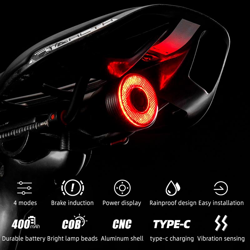Bike Tail Light Smart Brake Sensing Bicycle Rear Light IPX6 Waterproof - Bicycle Lights - 7
