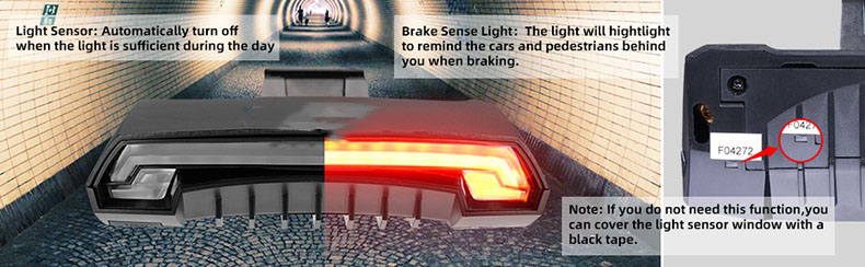 Brake Bicycle Light Rechargeable USB Warning Light for Night Riding Safety - Bicycle Lights - 2