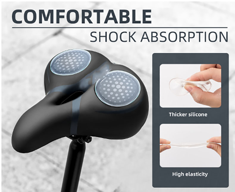 Comfort Wide Gel Bike Seat Cover Replacement Breathable Waterproof Padded Bicycle Saddle - Cushion and Cushion Cover - 1