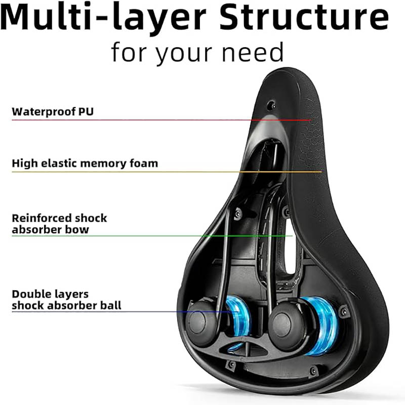 ಸಿಟಿ MTB ರೇಸಿಂಗ್ ಬೈಕ್‌ಗಳಿಗೆ ಆರಾಮದಾಯಕ ಬೈಕ್ ಸೀಟ್ ಕುಶನ್ ಮೆಮೊರಿ ಫೋಮ್ ಬೈಕ್ ಸ್ಯಾಡಲ್ ಜಲನಿರೋಧಕ