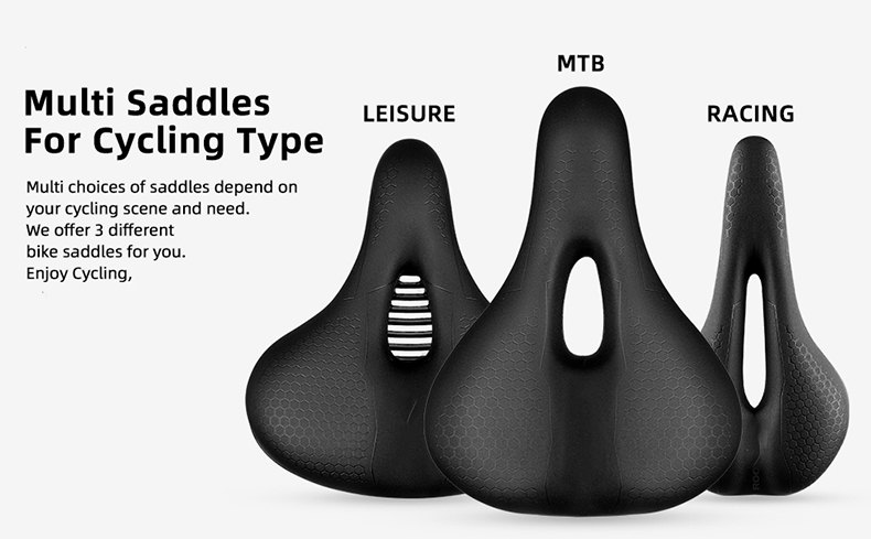 Հարմարավետ Bike Seat Cushion Memory Foam Bike Saddle Անջրանցիկ քաղաքային MTB Racing հեծանիվների համար