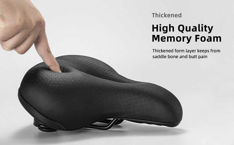 Հարմարավետ Bike Seat Cushion Memory Foam Bike Saddle Անջրանցիկ քաղաքային MTB Racing հեծանիվների համար