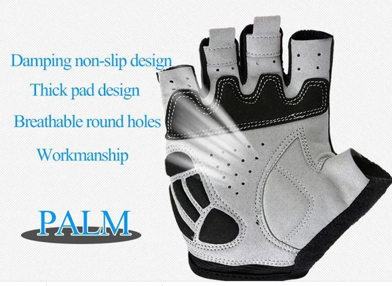Cycling Gloves Non-Slip Breathable Mtb Summer Short Half Finger Sport Gloves - Glove - 6