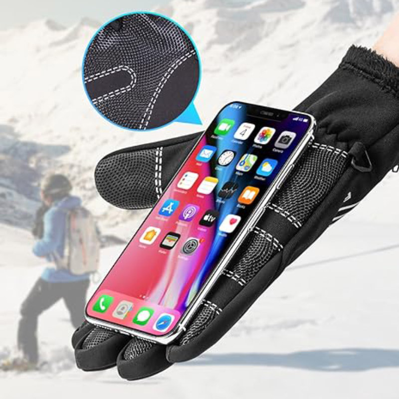 Cycling Winter Gloves Water Resistant Touch Screen Gloves Shock-Absorbing Full Finger - Glove - 3