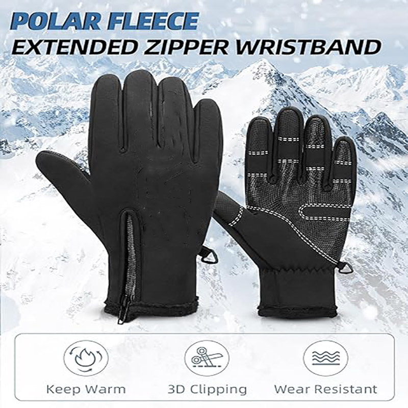 Cycling Winter Gloves Water Resistant Touch Screen Gloves Shock-Absorbing Full Finger