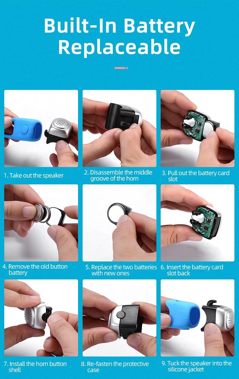 Electric Bike Horn 90 dB Electra Bike Bell Loud Bike Horn Electronic for Adults Kids - Bike Bell & Horn - 8
