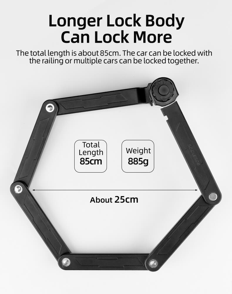 Folding Bike Lock Heavy Duty Anti Theft Bicycle Locks with Mounting Bracket 4-Digit - Bike Lock - 9