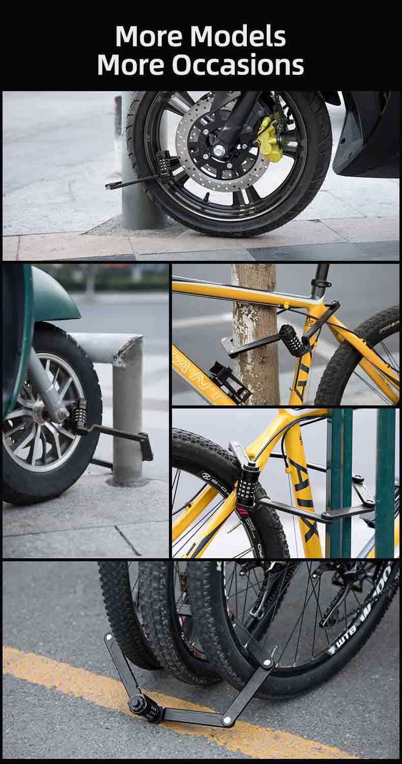 Folding Bike Lock Heavy Duty Anti Theft Bicycle Locks with Mounting Bracket 4-Digit - Bike Lock - 20