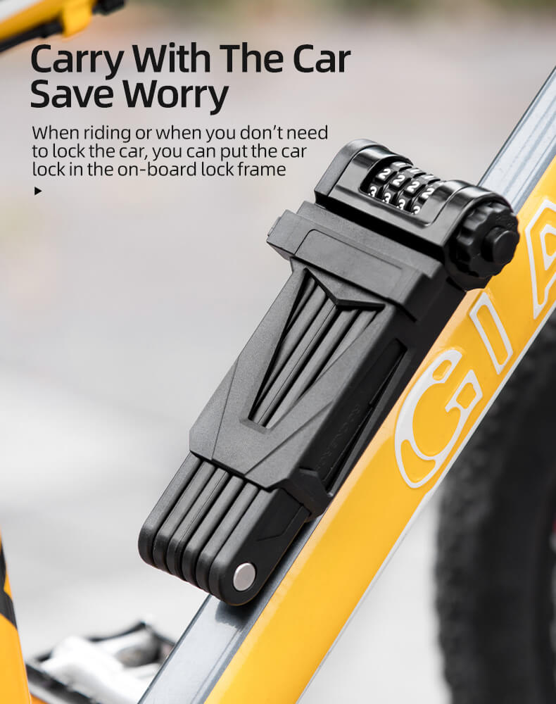 Folding Bike Lock Heavy Duty Anti Theft Bicycle Locks with Mounting Bracket 4-Digit