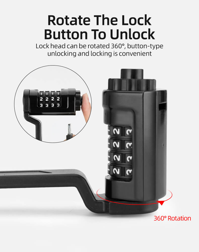 Folding Bike Lock Heavy Duty Anti Theft Bicycle Locks with Mounting Bracket 4-Digit - Bike Lock - 3