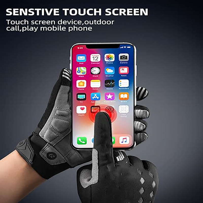 Full Finger Cycling Gloves Mens Anti-Slip Motorcycle Mountain Bike Gloves - Glove - 6