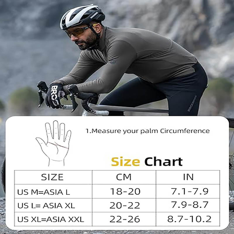 Full Finger Cycling Gloves Mens Anti-Slip Motorcycle Mountain Bike Gloves - Glove - 7