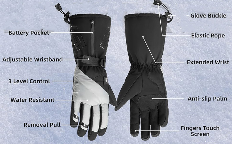 Heated Gloves for Women Men Rechargeable 4000mAh Battery Touchscreen - Glove - 3