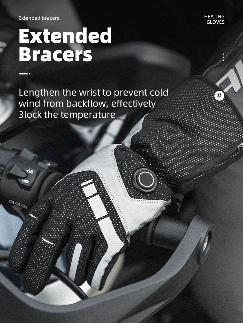 Heated Winter Cycling Gloves Rechargeable Touchscreen Functionality Gloves - Glove - 3