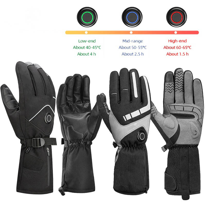 دستکش های گرمایشی دوچرخه سواری زمستانی دستکش های کاربردی صفحه لمسی قابل شارژ