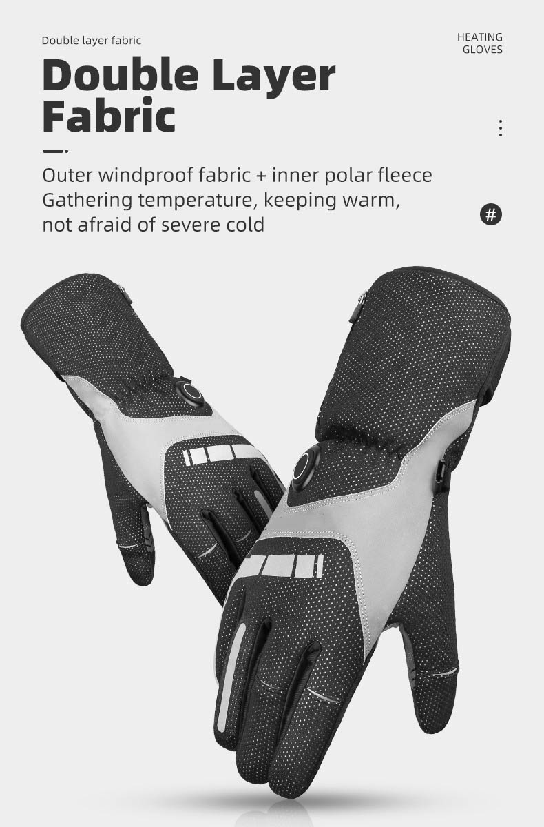 Heated Winter Cycling Gloves Rechargeable Touchscreen Functionality Gloves - Glove - 7