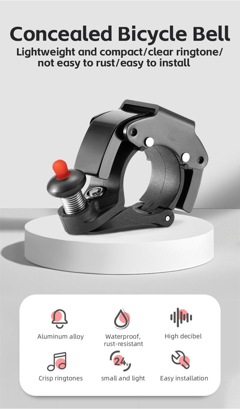 22.2 mm Gidonlar için Gizli MTB bisiklet raf zili 100db'den Fazla Net Ses Zil Sesi