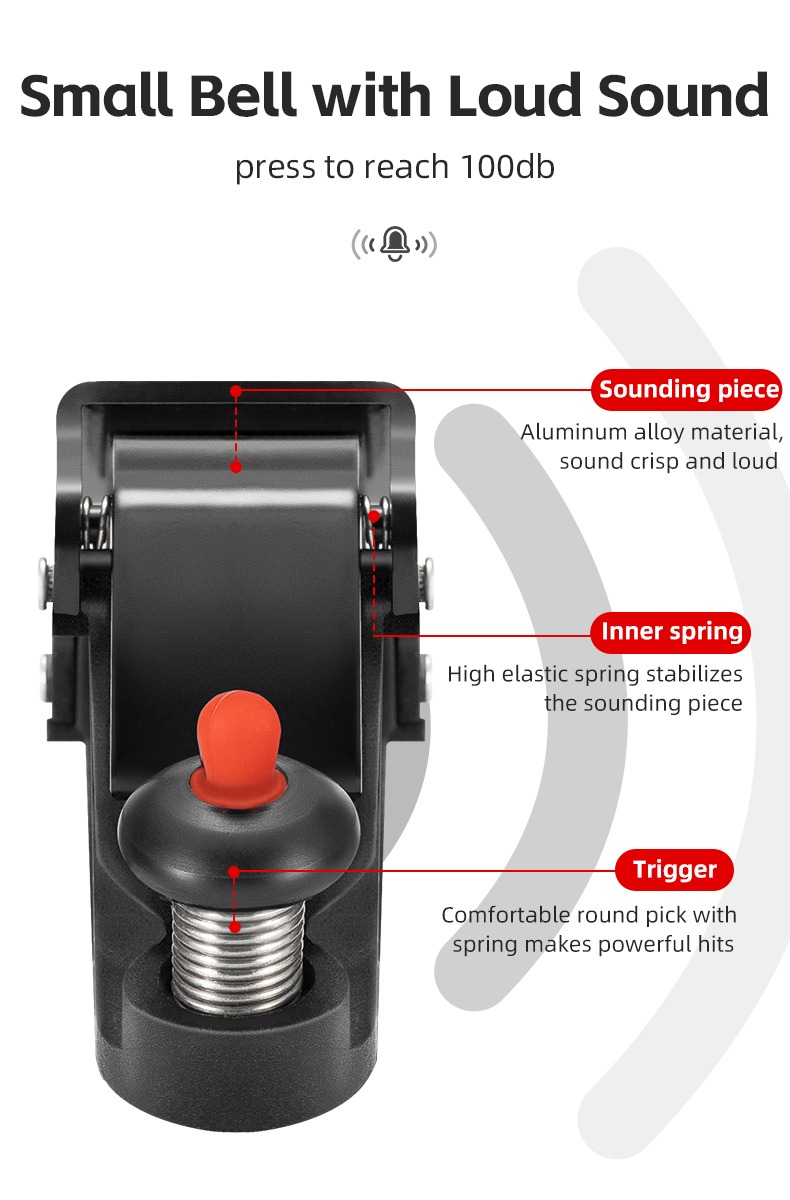 Скриено ѕвонче за багажник за велосипеди MTB за рачки од 22.2 мм повеќе од 100 db ѕвонење со јасен звук
