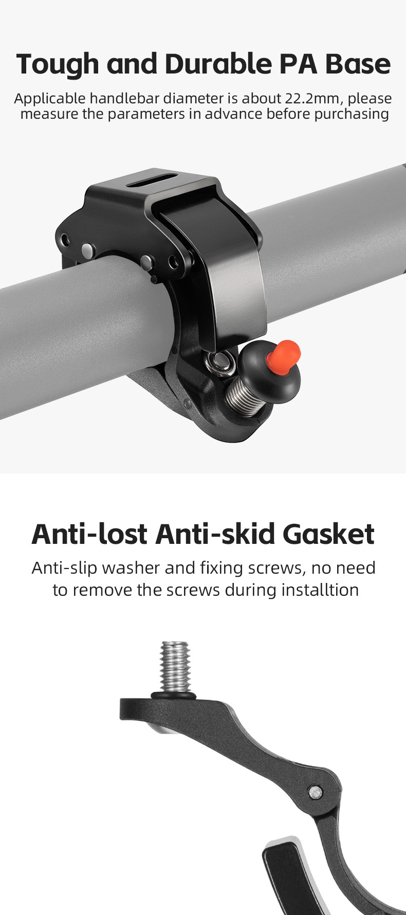 Hidden MTB bike rack bell for 22.2mm Handlebars More Than 100db Clear Sound Ringer