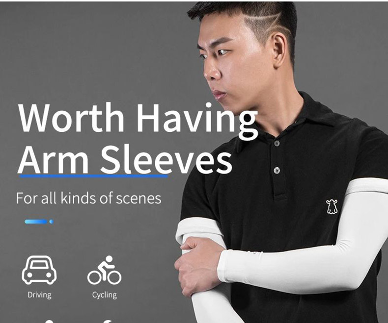 Mangas de ciclismo de seda de xeo Calentadores de brazos Protección solar Mangas de brazo para correr UV