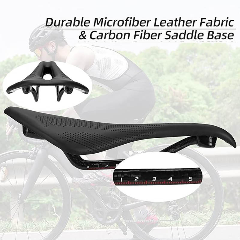 Lichtgewicht fietsstoelhoezen Koolstofvezel Comfortabel racefietszadel