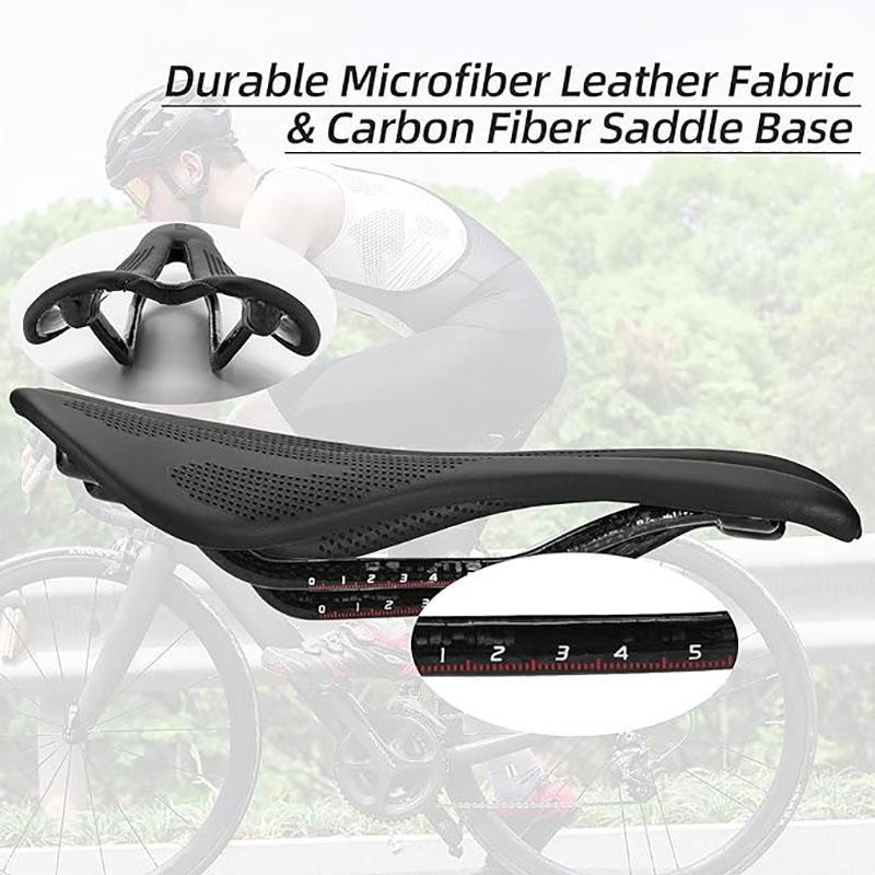 Lichtgewicht fietsstoelhoezen Koolstofvezel Comfortabel racefietszadel