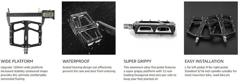 انواع پدال چرخه MTB دوچرخه سواری آلومینیومی پدال های بلبرینگ مهر و موم شده برای جاده