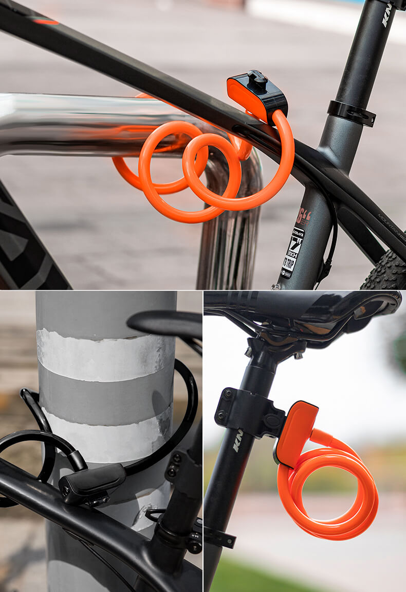 Memory Steel Bike Cable Lock Obesek za ključe Protiv kraje z montažnim nosilcem 2 varna ključa