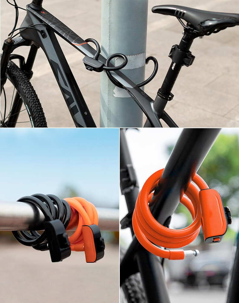 Memory Steel Bike Cable Lock Keychain Anti-Theft with Mounting Bracket 2 Secure Keys - Bike Lock - 12