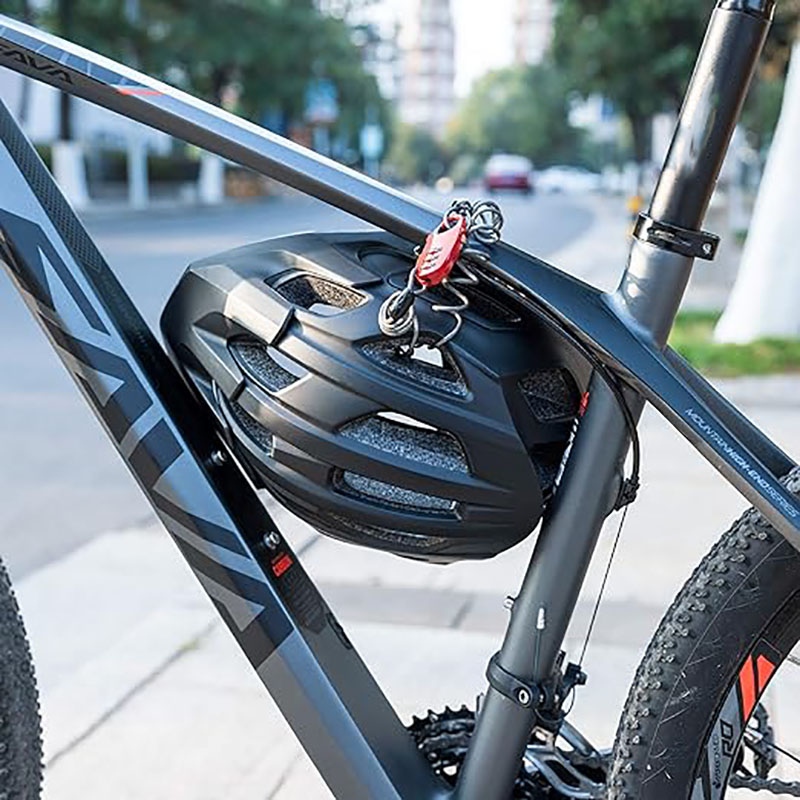Мини кабелна ключалка за велосипед против кражба, преносима, 3-цифрена, с възможност за нулиране за пътен багаж