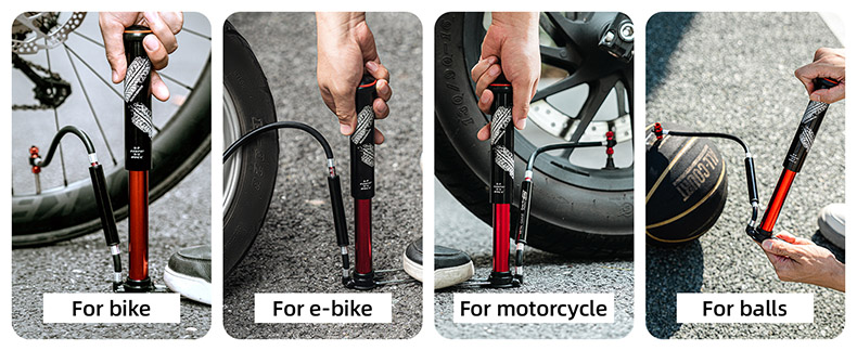 Mini Bike Pump Portable with Hidden Pressure Gauge Fits Presta & Schrader Valves 220PSI Compact - Pump - 8