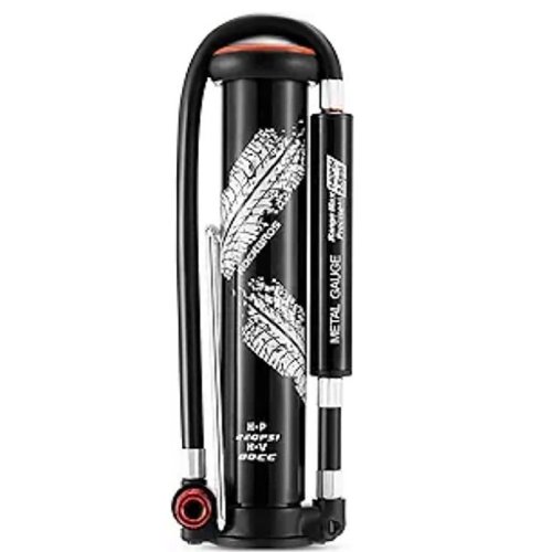 Mini Bike Pump Portable with Hidden Pressure Gauge Fits Presta & Schrader Valves 220PSI Compact