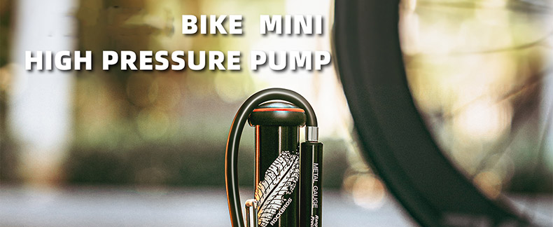 Mini Bike Pump Portable with Hidden Pressure Gauge Fits Presta & Schrader Valves 220PSI Compact - Pump - 1
