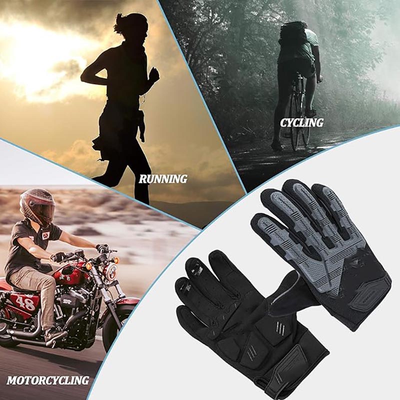 Motor Cycle Gloves with 6MM Gel Pad Touch Screen Knuckle Protection Gloves - Glove - 1