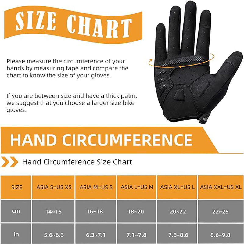 Mountain Mens Cycling Gloves Touch Screen Anti-Slip MTB Road Gloves Breathable Full Finger