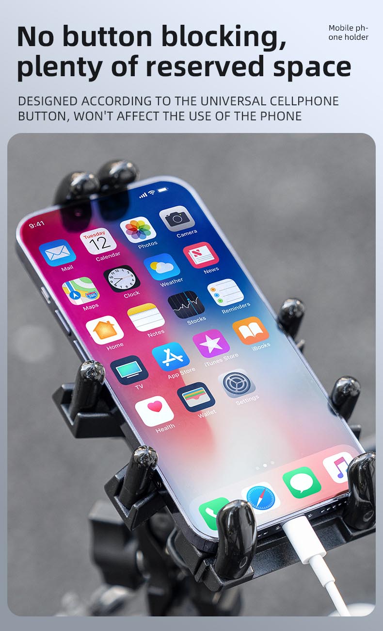 Phone Holder for Bike Aluminum Alloy Holder with Vibration Dampener - Phone Holder - 14