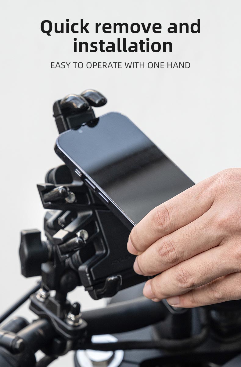 Phone Holder for Bike Aluminum Alloy Holder with Vibration Dampener - Phone Holder - 15
