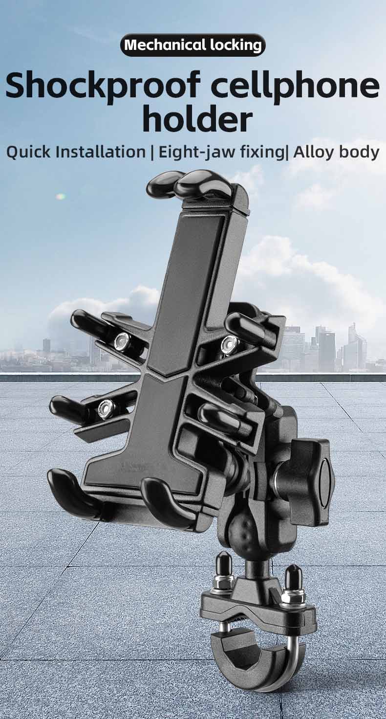 Phone Holder for Bike Aluminum Alloy Holder with Vibration Dampener - Phone Holder - 17