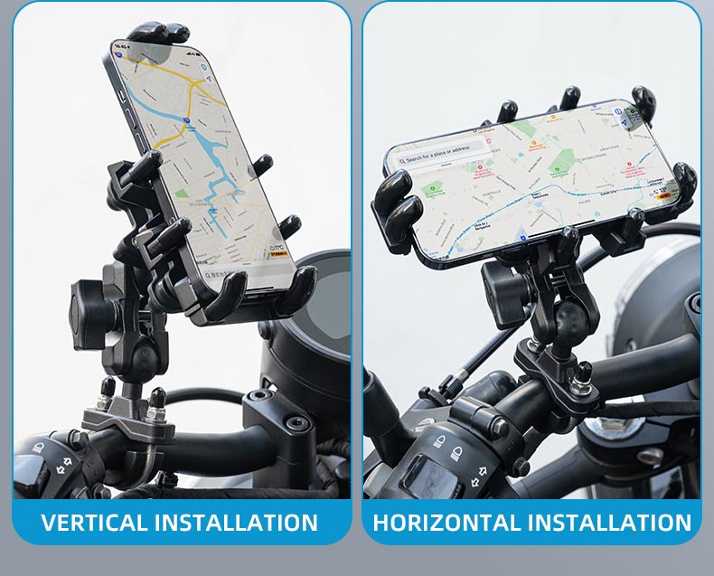 Telefonhållare för cykel Hållare i aluminiumlegering med vibrationsdämpare