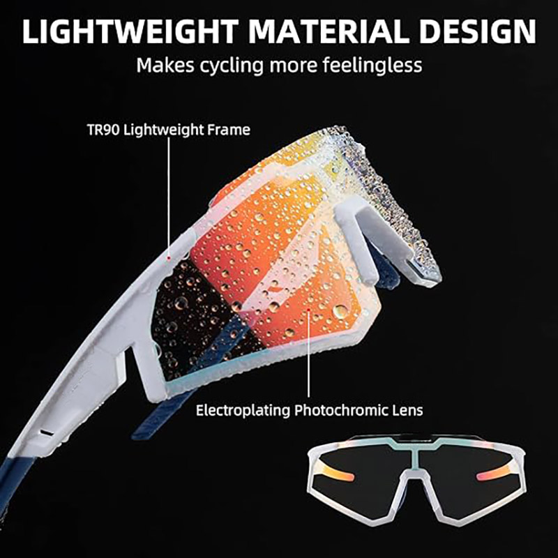 Lunettes de cyclisme transparentes photochromiques pour hommes et femmes, Protection UV