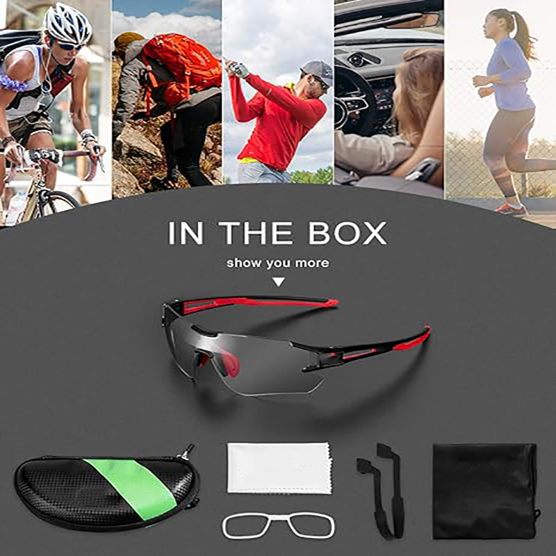 Lunettes de cyclisme photochromiques pour hommes et femmes, lunettes de sport, Protection UV