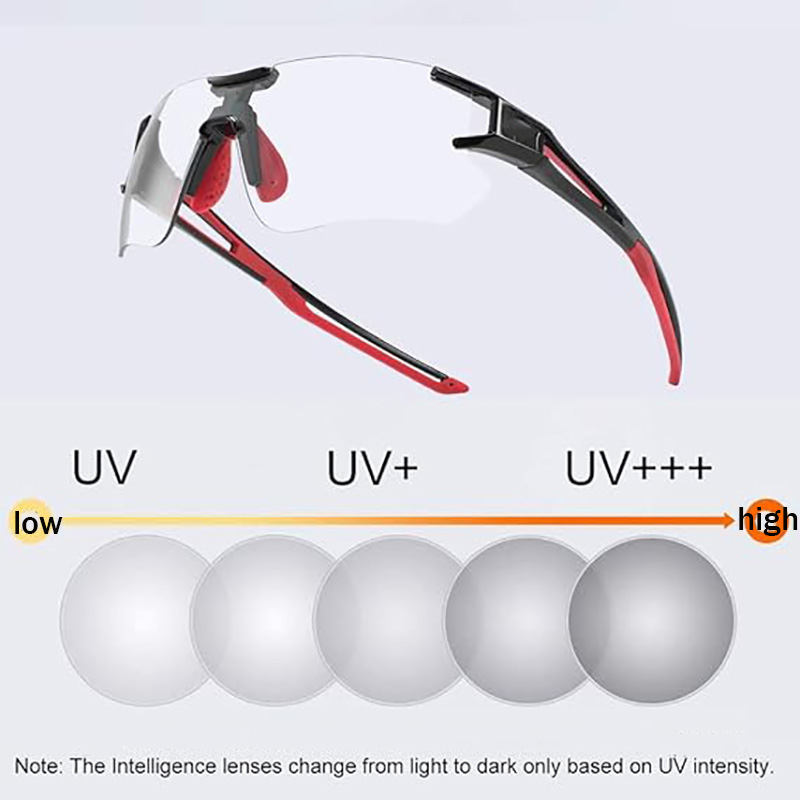 Photochromic Cycling Glasses for Men Women Sports Goggles UV Protection